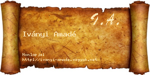 Iványi Amadé névjegykártya